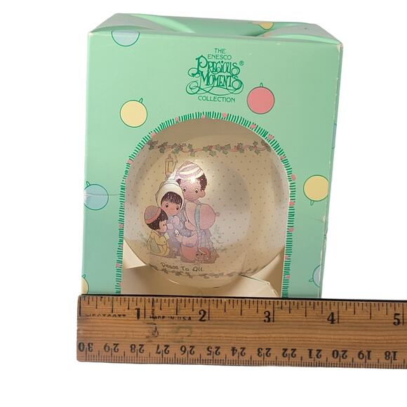 1988 Enesco Precious Moments "Peace to All" Christmas Ornament - Picture 10 of 14